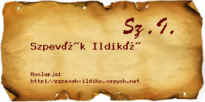 Szpevák Ildikó névjegykártya